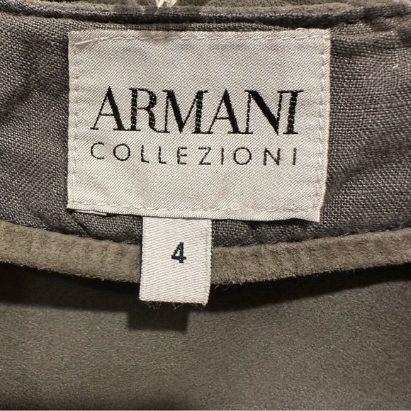 Armani Collezioni Linen Suede Jacket Size 4 Gray Full Zip Patchwork - Picture 15 of 15